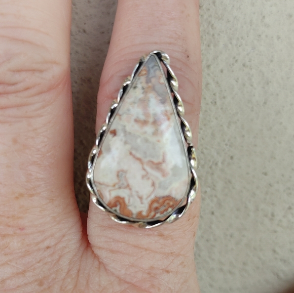 Scolecite Ring in 925 Sterling Silver Overlay (size 9) - Picture 10 of 13